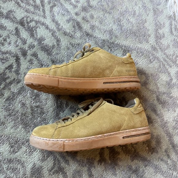 Birkenstock Bend Low Khaki Suede Leather Sneakers - Picture 8 of 12
